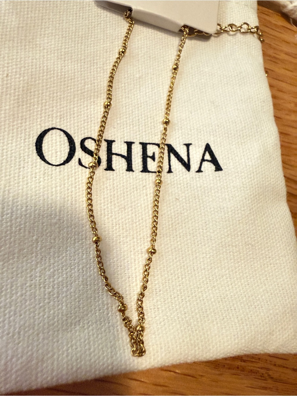 NEW Oshena 18K Gold PVD Beaded Bracelet